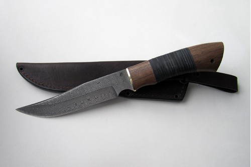 Нож из дамасской стали "Осётр" - работа мастерской кузнеца Марушина А.И.